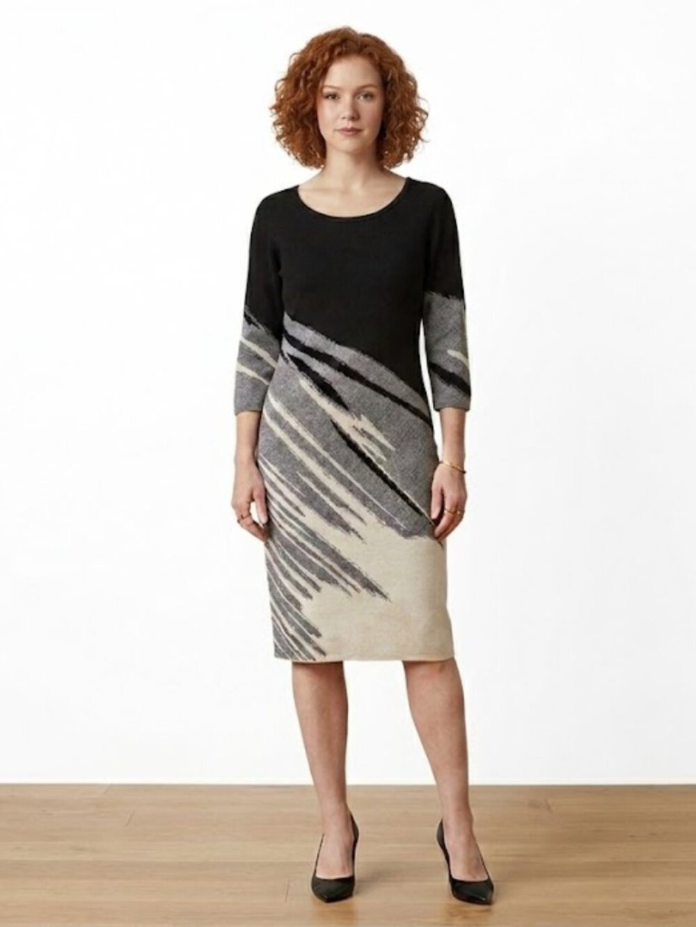 Yoana Baraschi Anthropologie Patterned Knit Oversized Dress L
